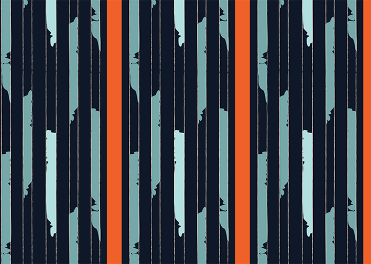 Afro Ikat - Orange - Sample