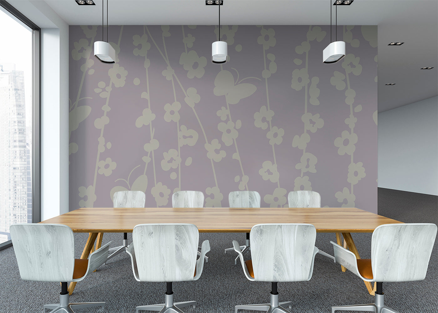 Daisy Chain Mural - Muted Lilac