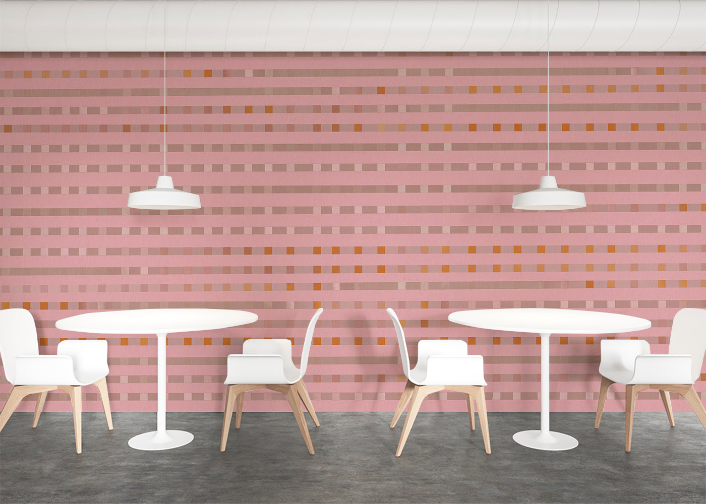 Stripe Checks Mural - Roseate Brown