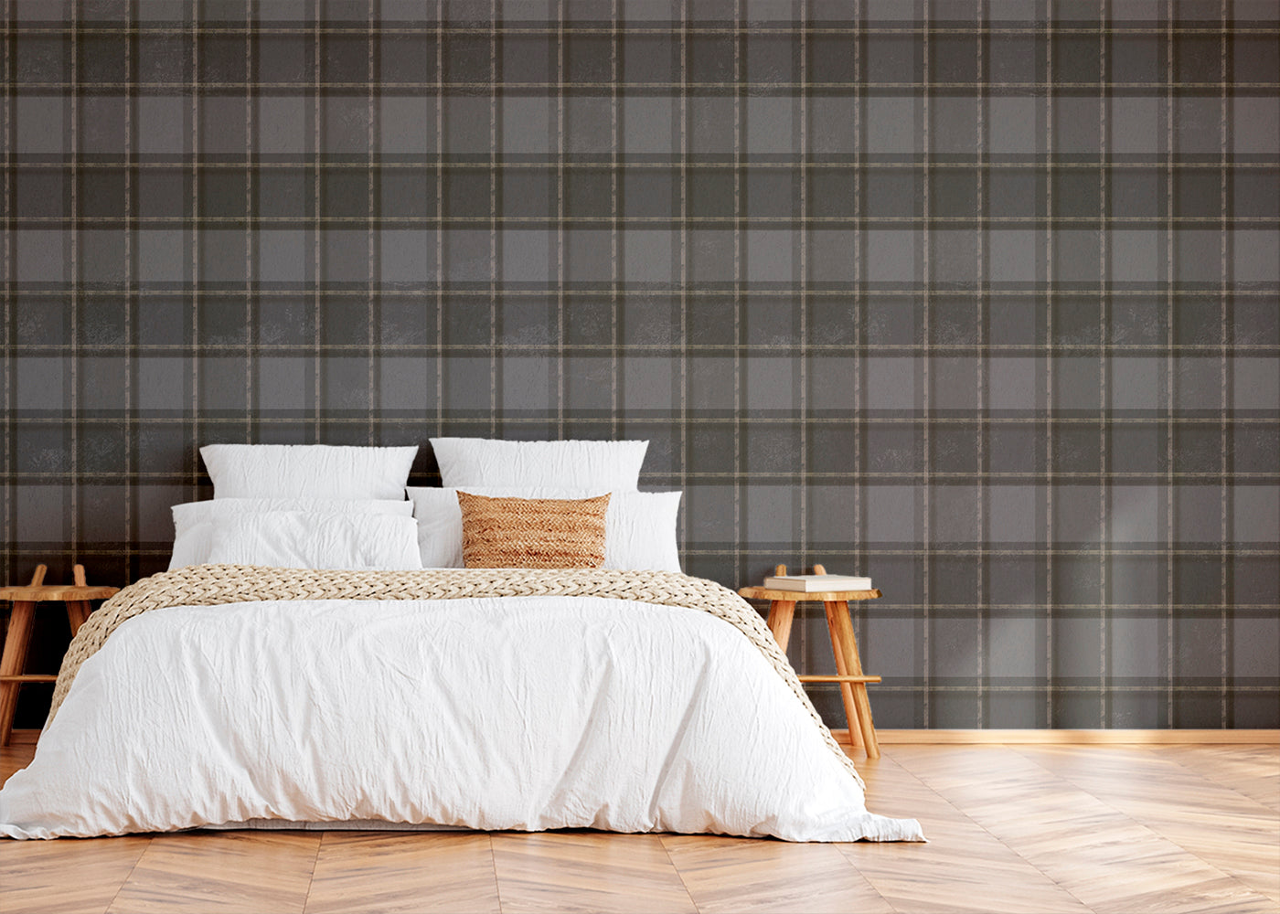 Phat Plaid Mural - Glasgow Gray