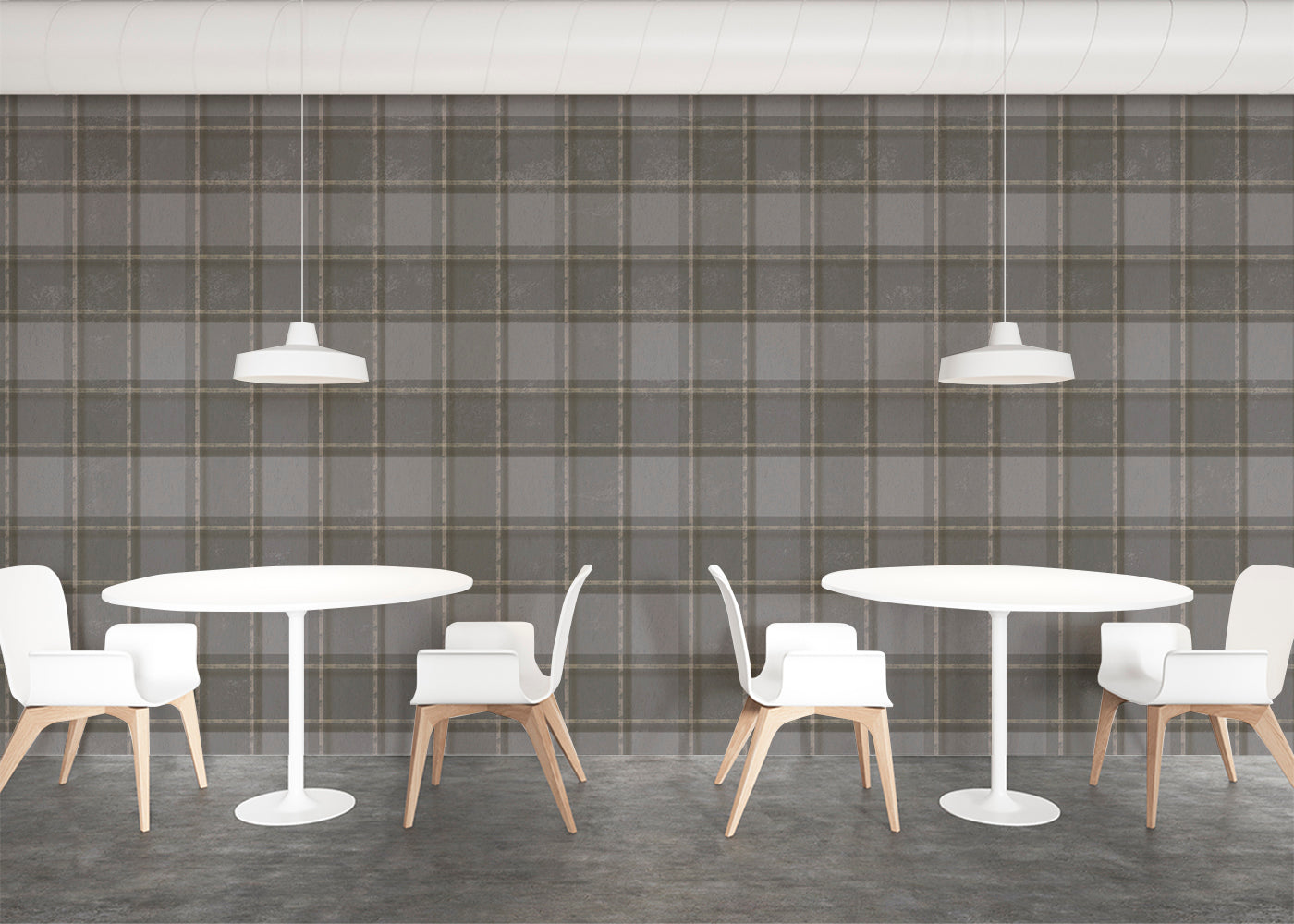 Phat Plaid Mural - Glasgow Gray