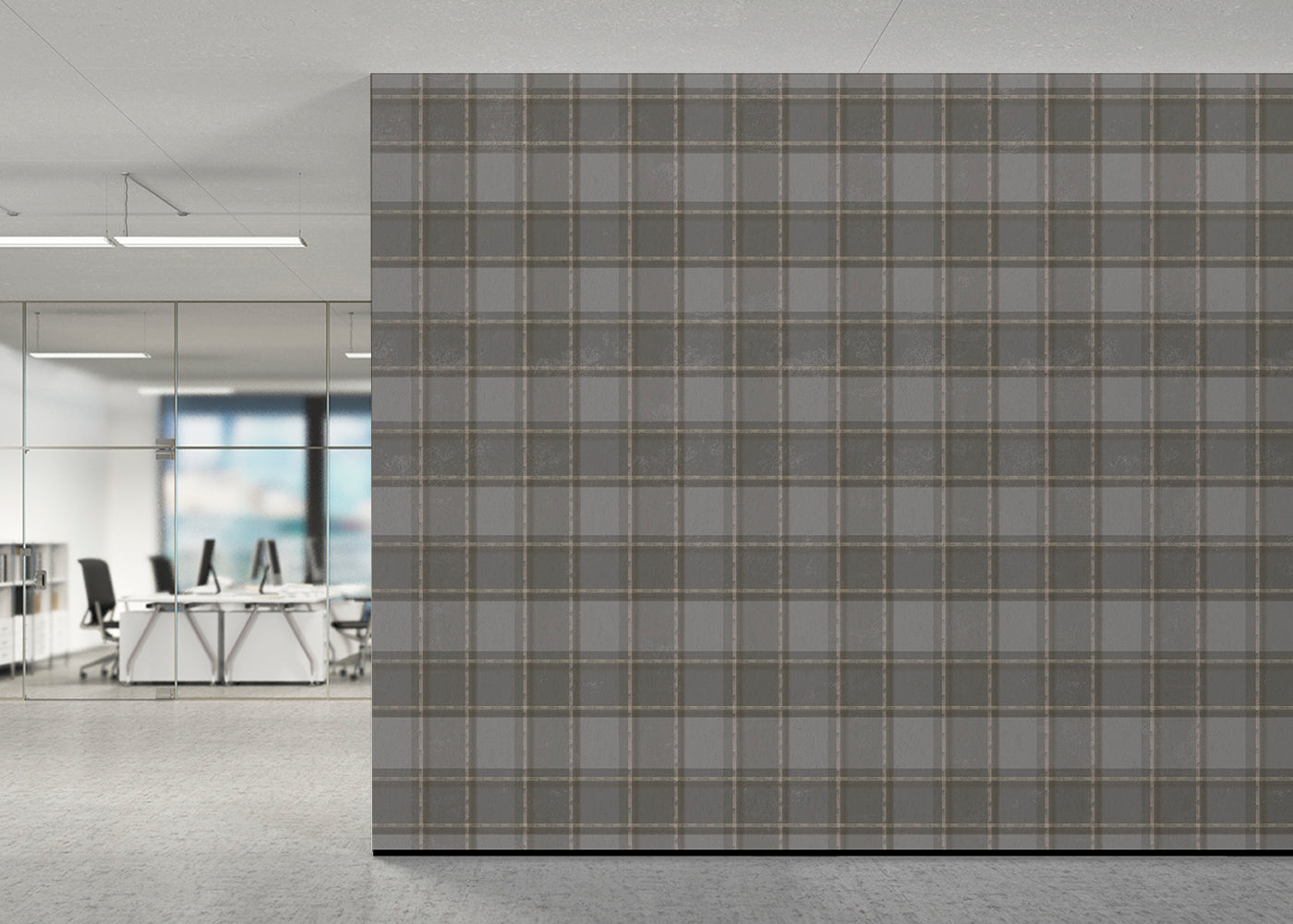 Phat Plaid Mural - Glasgow Gray
