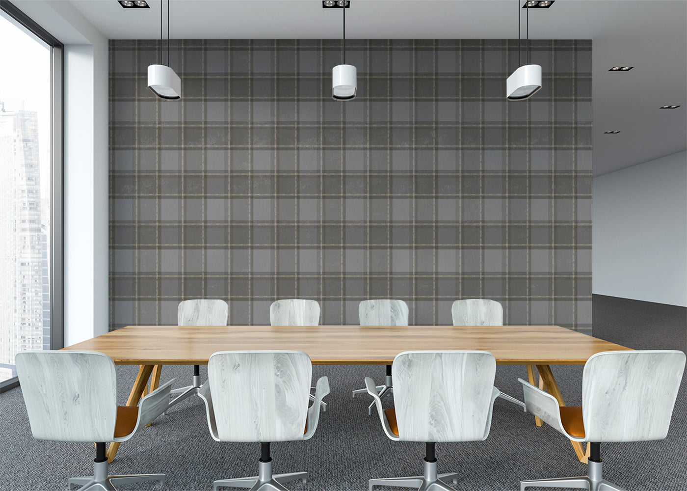 Phat Plaid Mural - Glasgow Gray