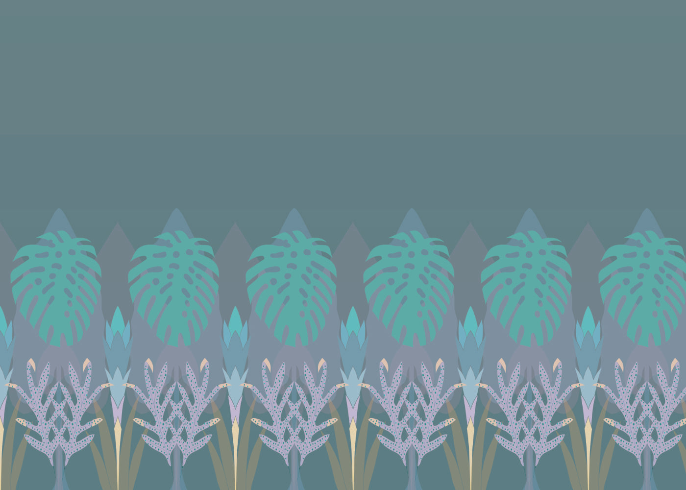 Tropical Wainscot - Slate Blue - Sample