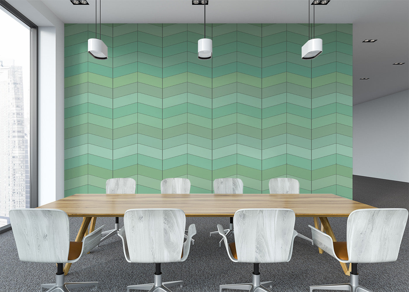 Chevron Deco - Pergola Green