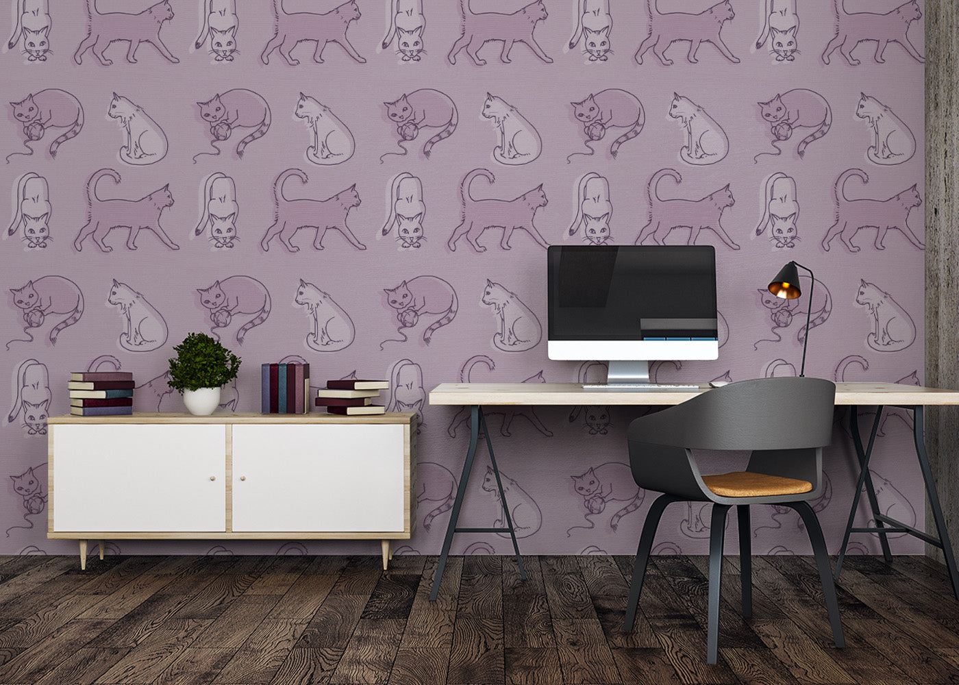 Simple Cat - Mauve