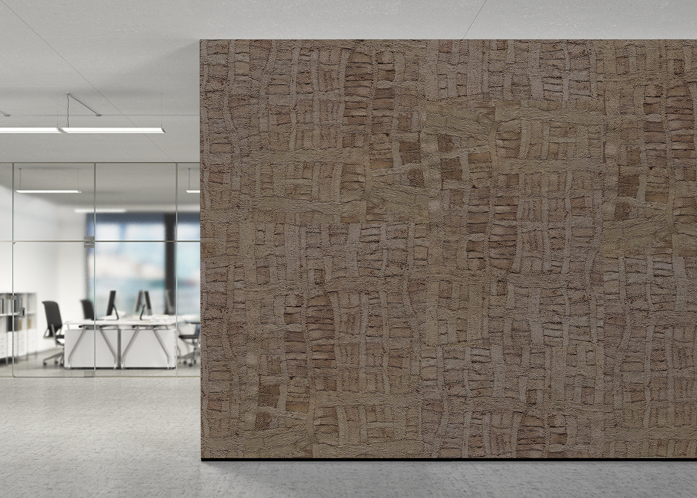 Raffia Tapestry Mural - Violet Brown