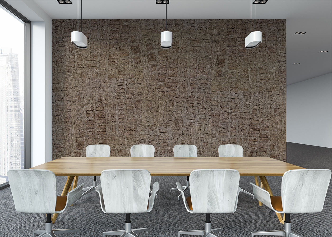 Raffia Tapestry Mural - Violet Brown