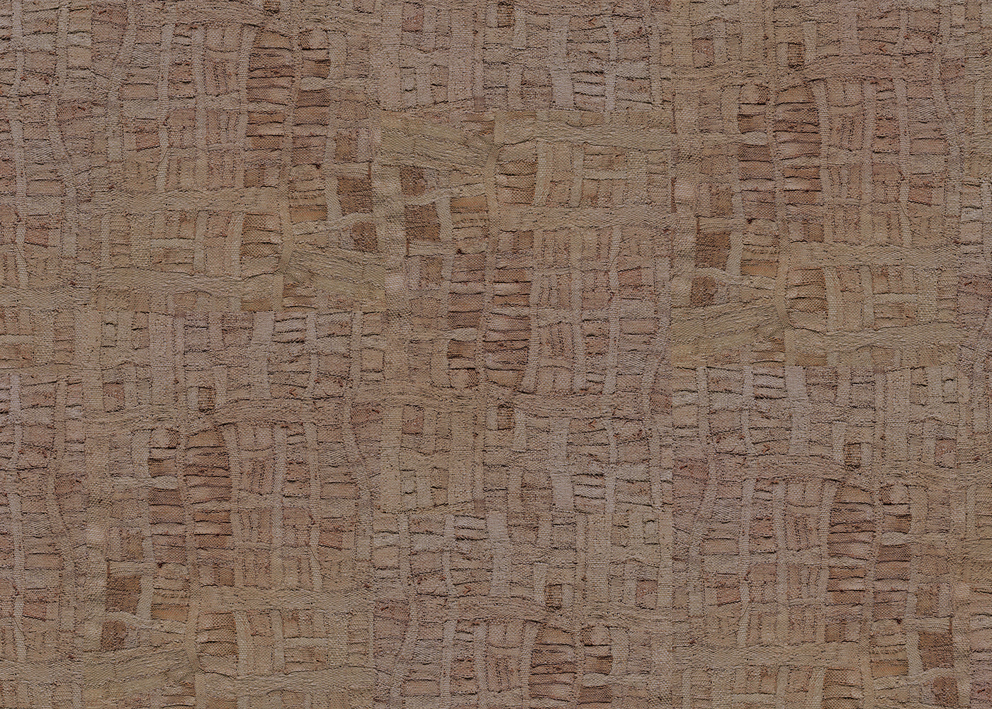 Raffia Tapestry Mural - Violet Brown - Sample