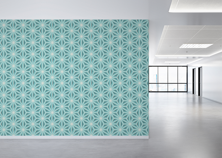 Japanese Hexagons - Blue Gray