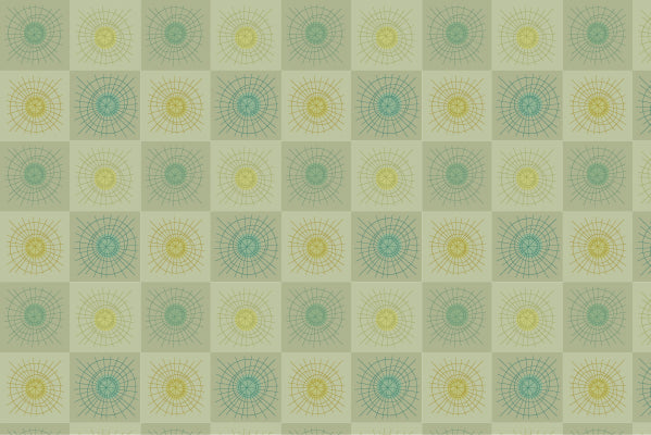 Rays & Circles A - Desert Sage Checks - Sample