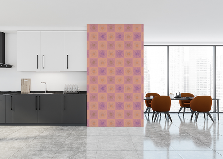 Rays & Circles C - Dusky Checks