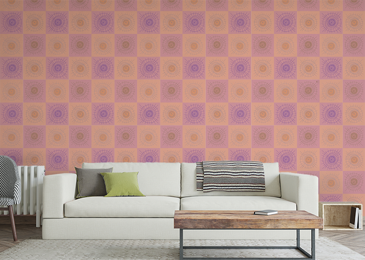 Rays & Circles C - Dusky Checks