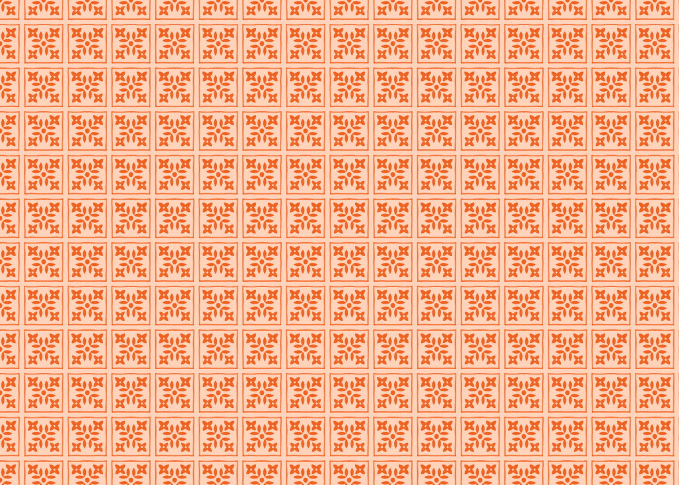 Foliar Quadrant Tiles - Orange - Sample