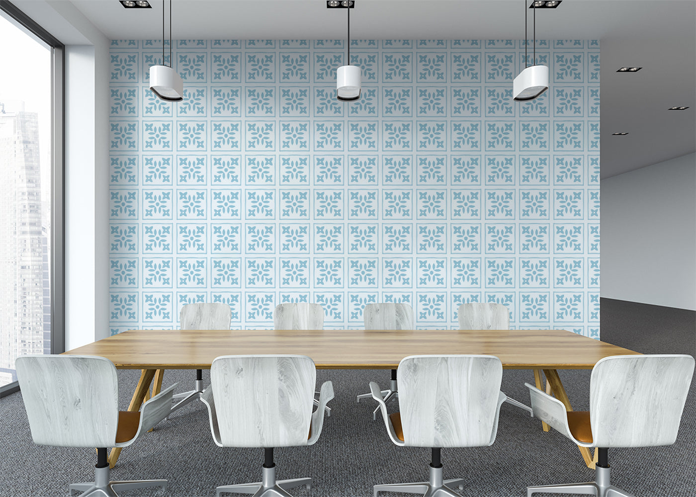 Foliar Quadrant Tiles - Turquoise