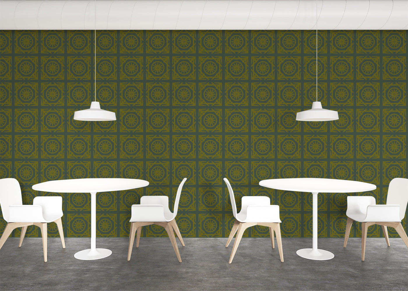 Compass Rose Tiles - Green and Gold