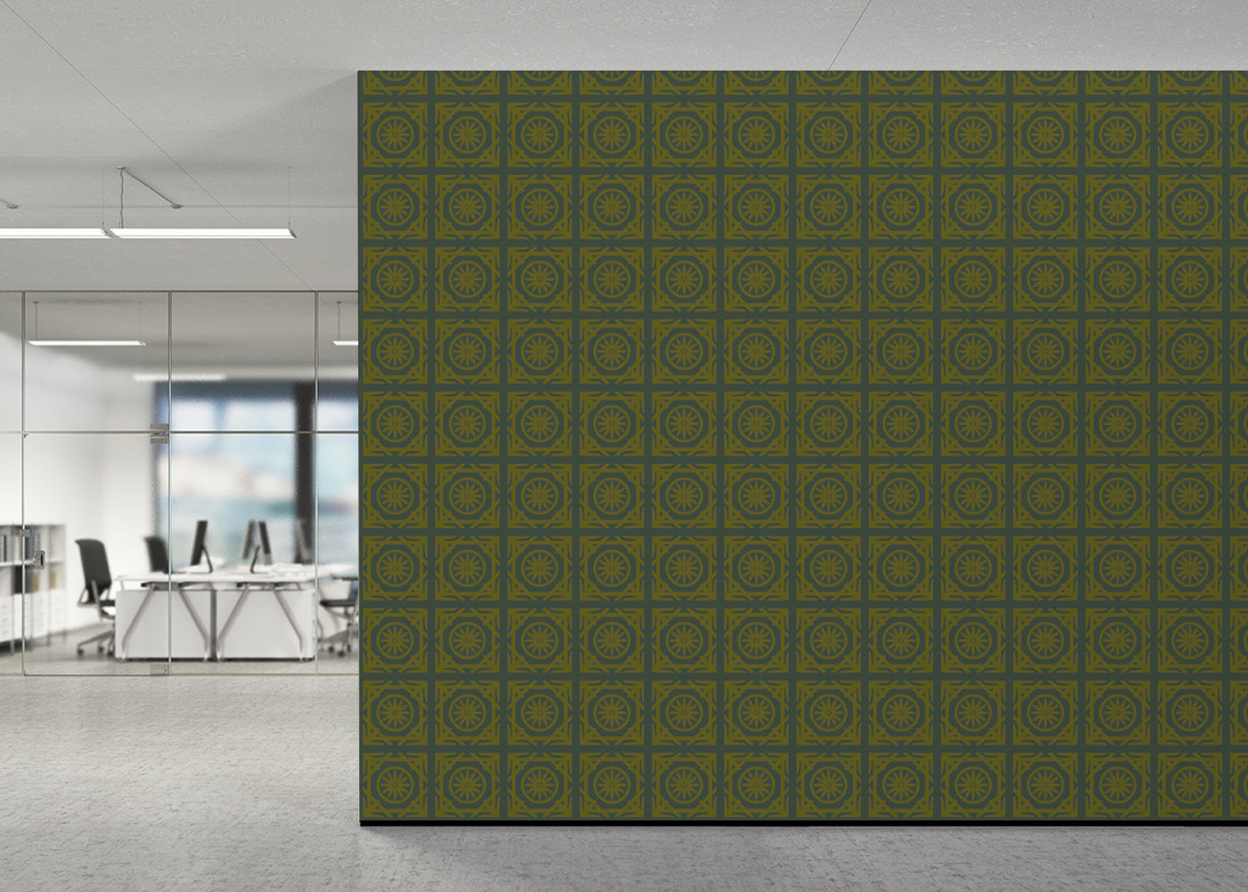 Compass Rose Tiles - Green and Gold