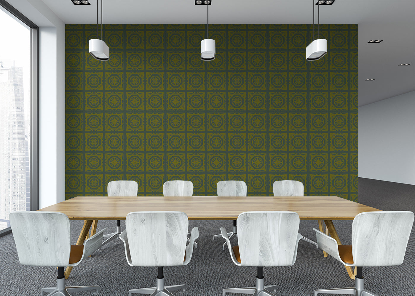 Compass Rose Tiles - Green and Gold