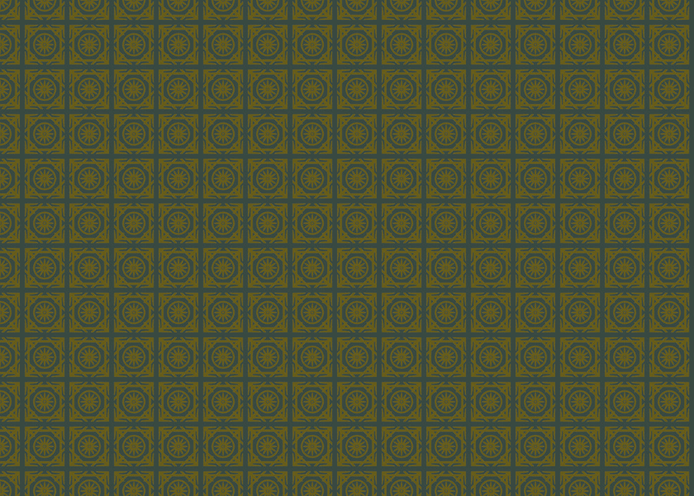 Compass Rose Tiles - Green and Gold