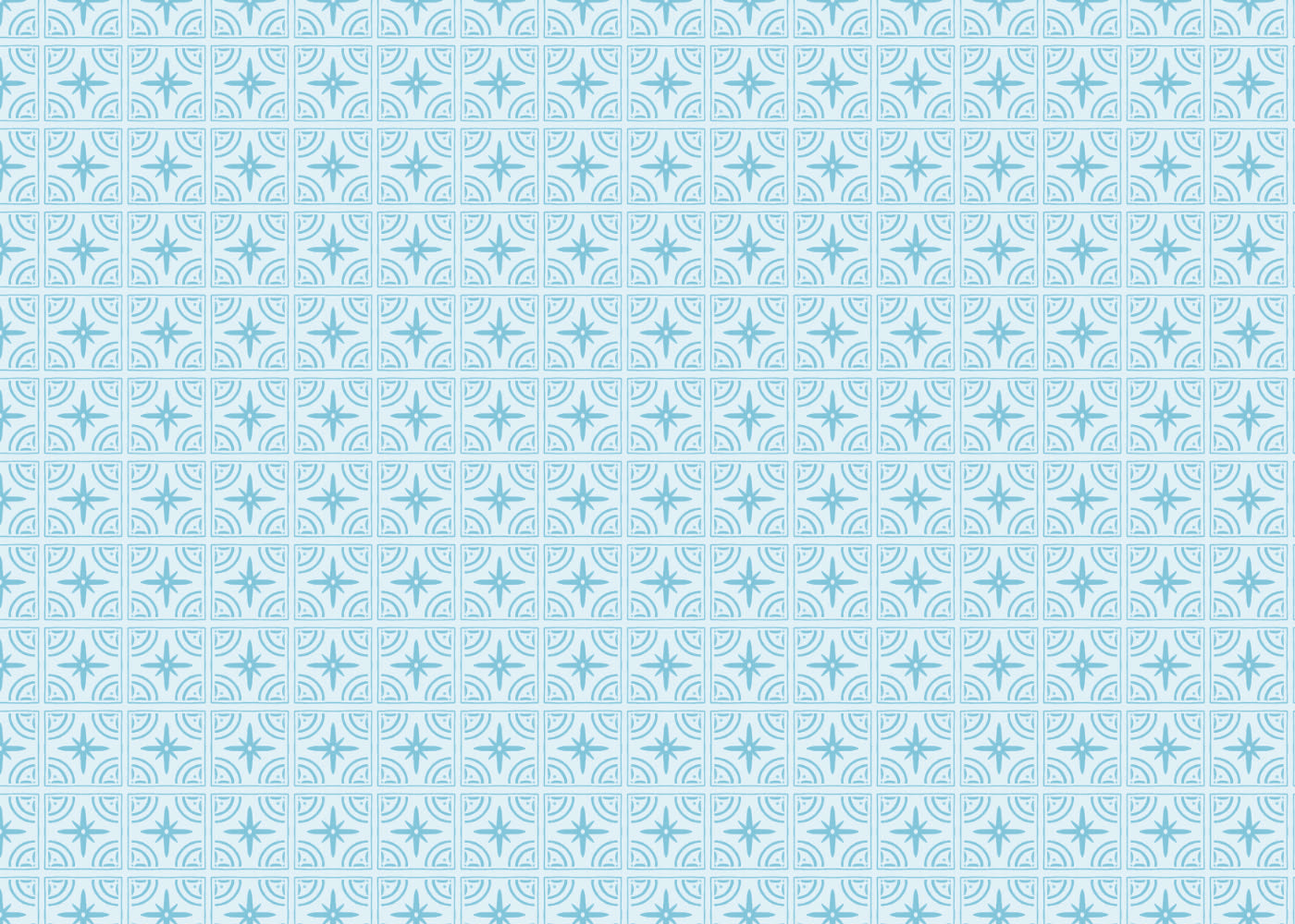 Crescent Whirls Tiles - Turquoise - Sample