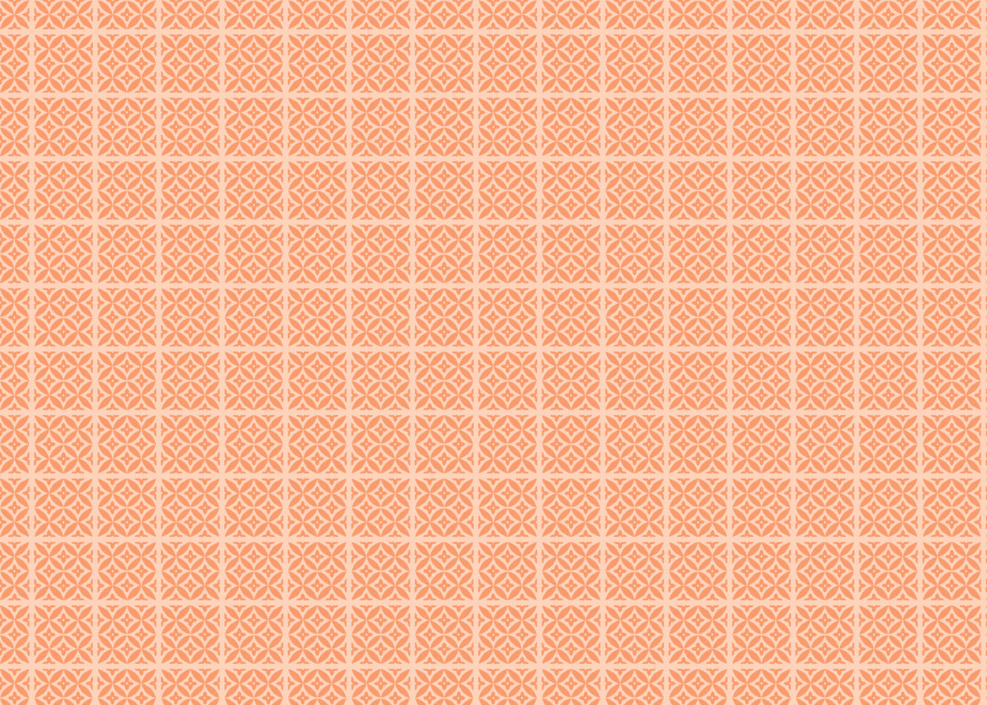 Crossed Petals Tiles - Orange - Sample