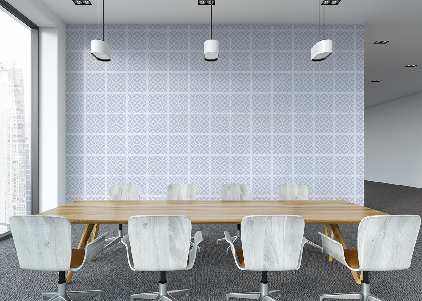 Crossed Petals Tiles - Gray