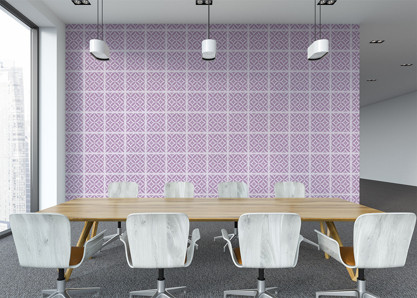 Crossed Petals Tiles - Purple