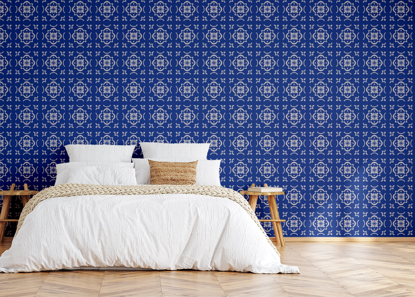 Garden Lattice Tiles - Blue