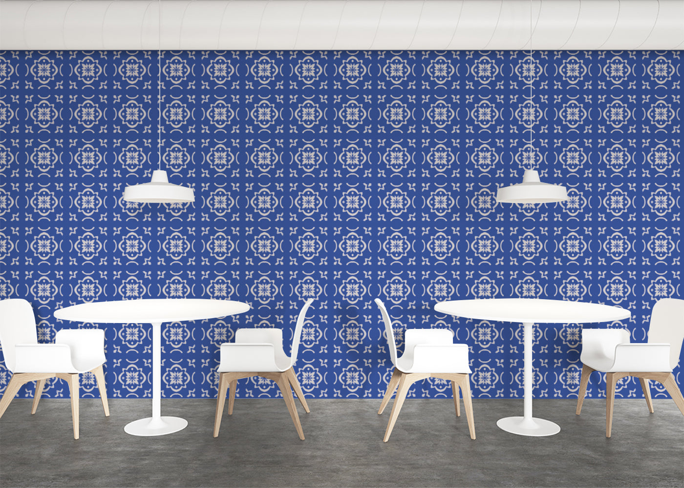 Garden Lattice Tiles - Blue