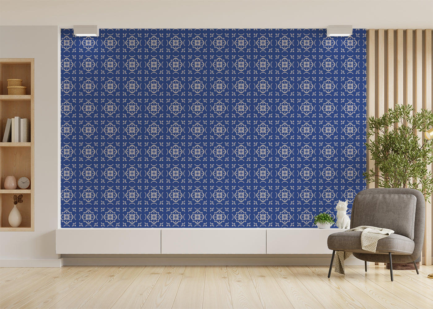 Garden Lattice Tiles - Blue