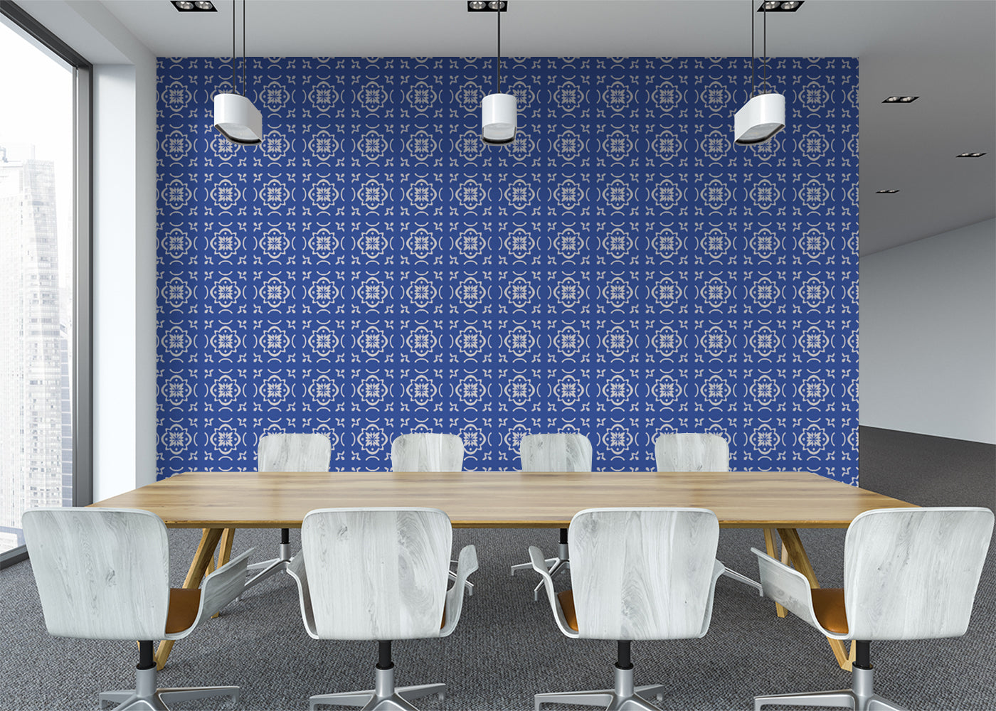 Garden Lattice Tiles - Blue