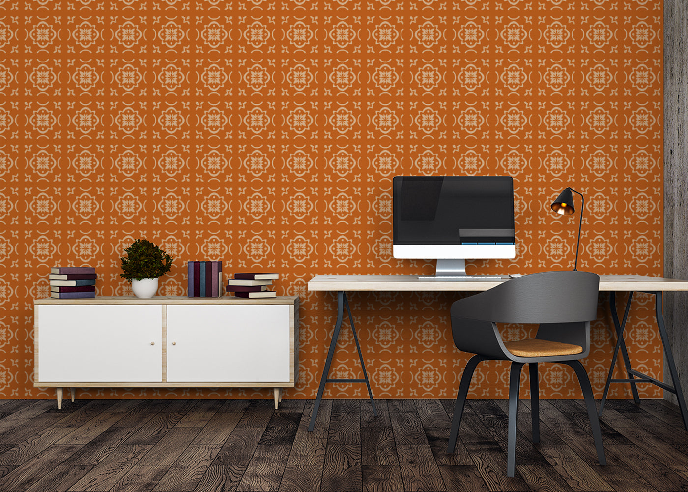 Garden Lattice Tiles - Orange