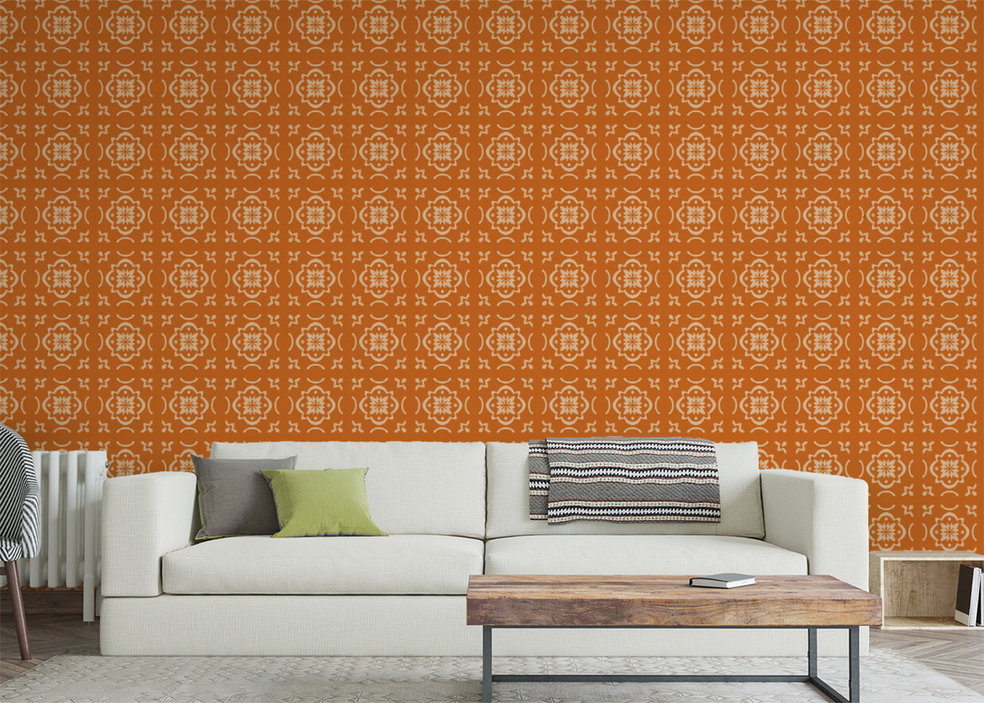 Garden Lattice Tiles - Orange