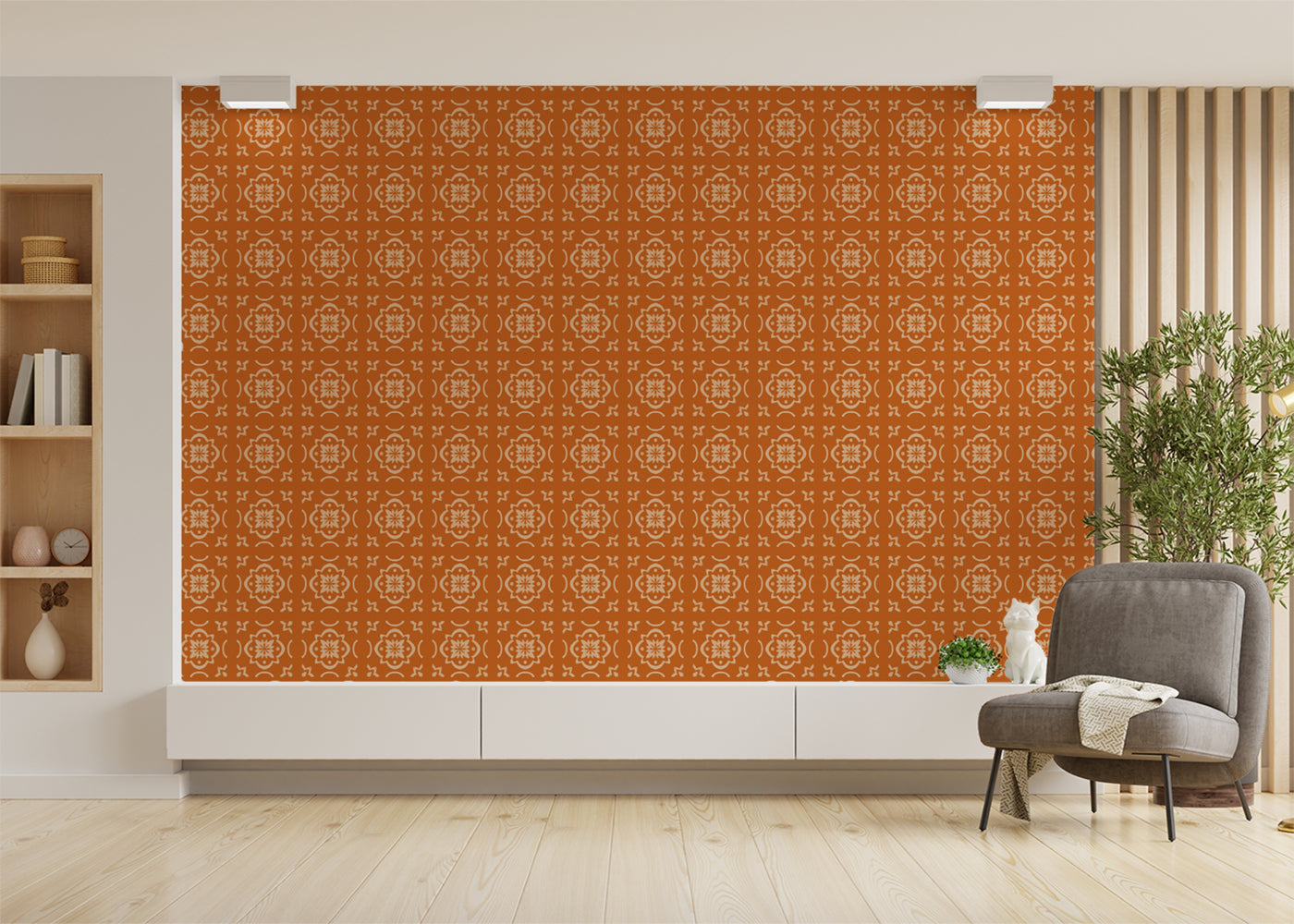 Garden Lattice Tiles - Orange