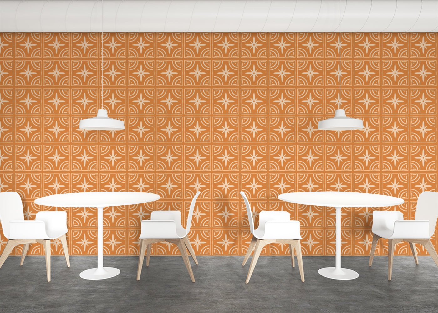 Celestial Ripples Tiles - Orange
