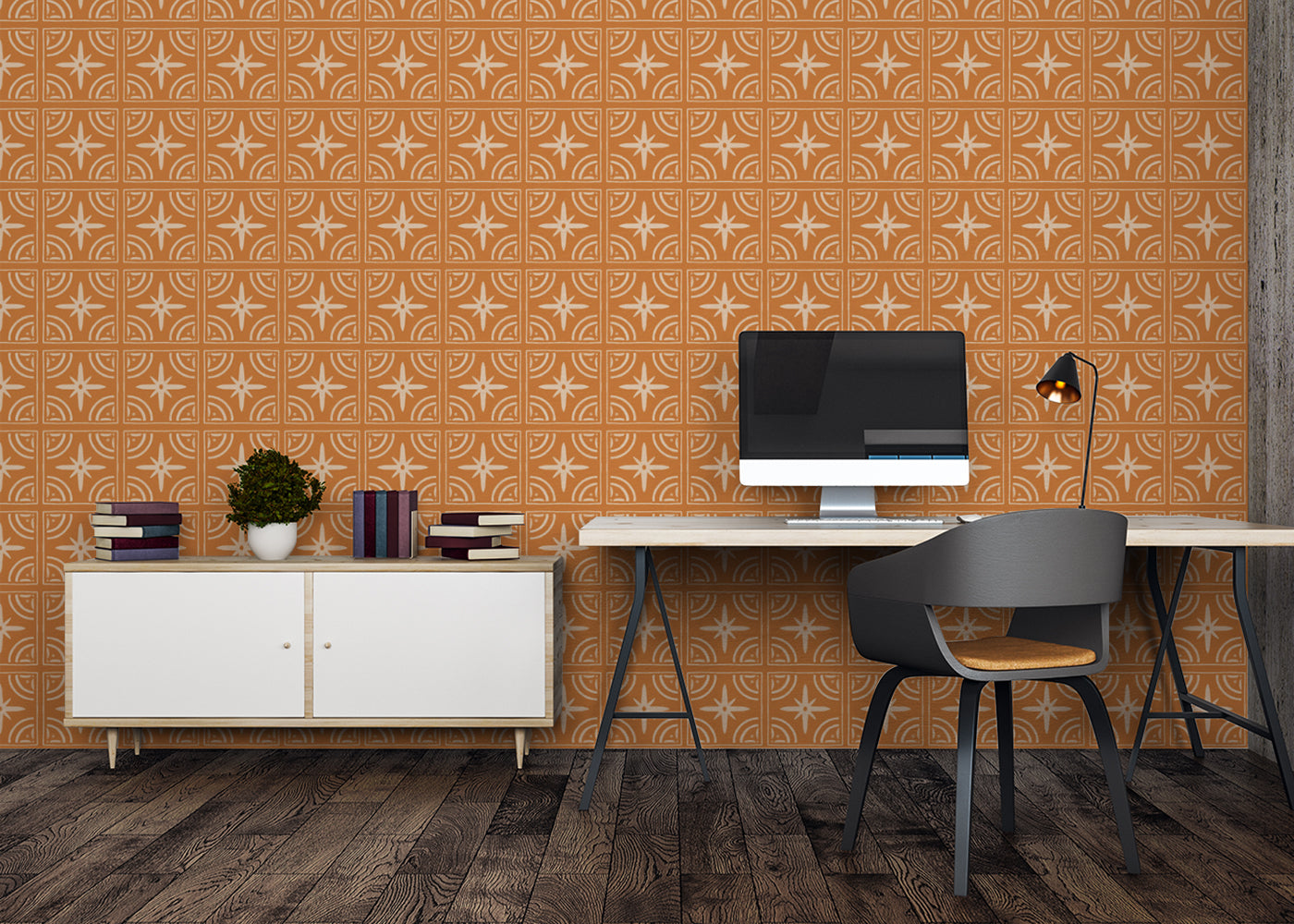Celestial Ripples Tiles - Orange