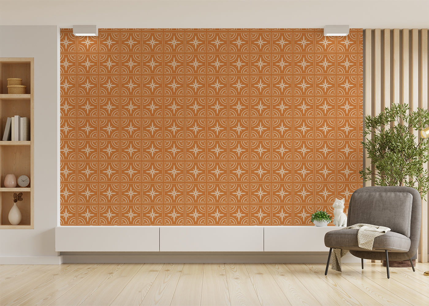 Celestial Ripples Tiles - Orange
