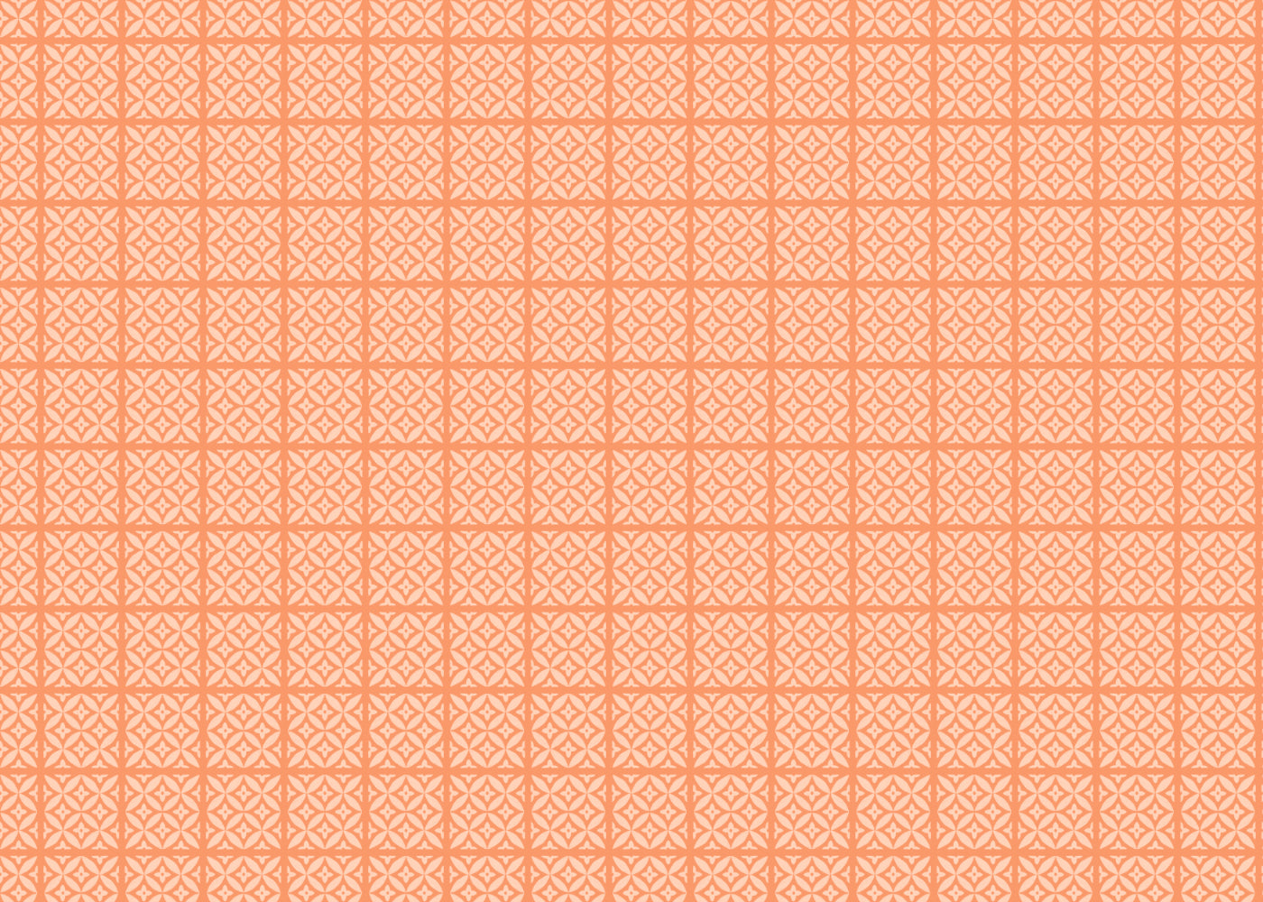 Geometric Blossom Tiles - Orange - Sample