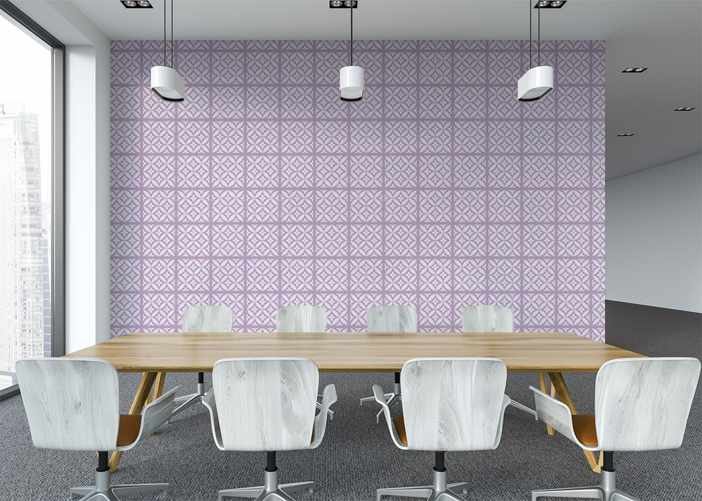 Geometric Blossom Tiles - Purple