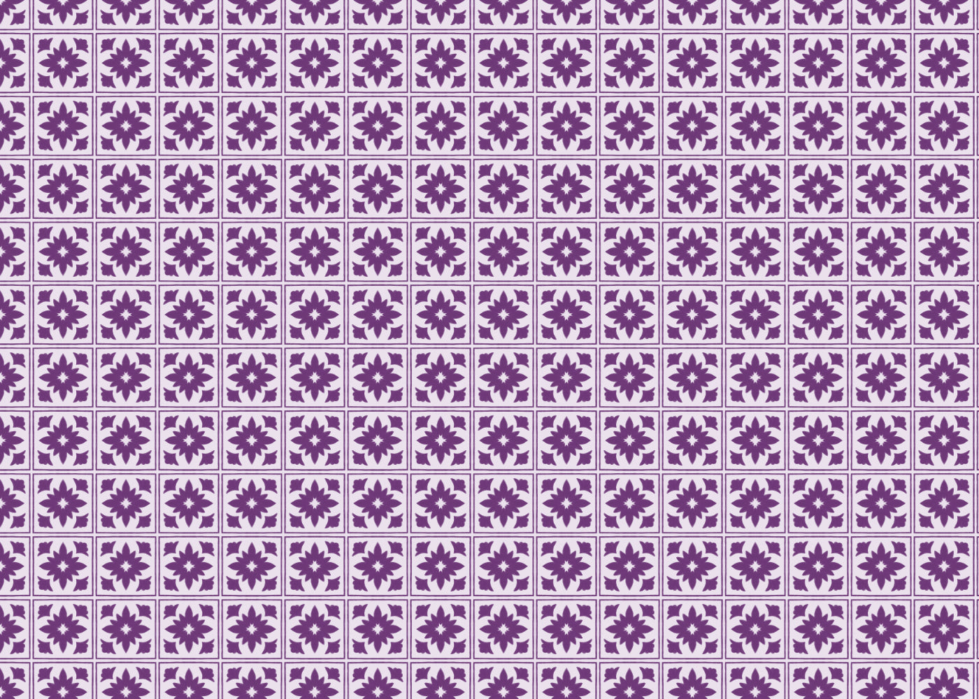 Floret Squares Tiles - Purple - Sample