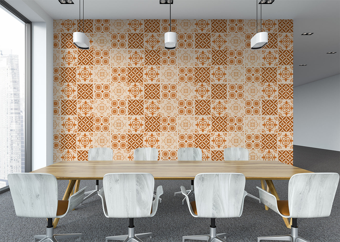 Patchwork Elegance Tiles - Orange