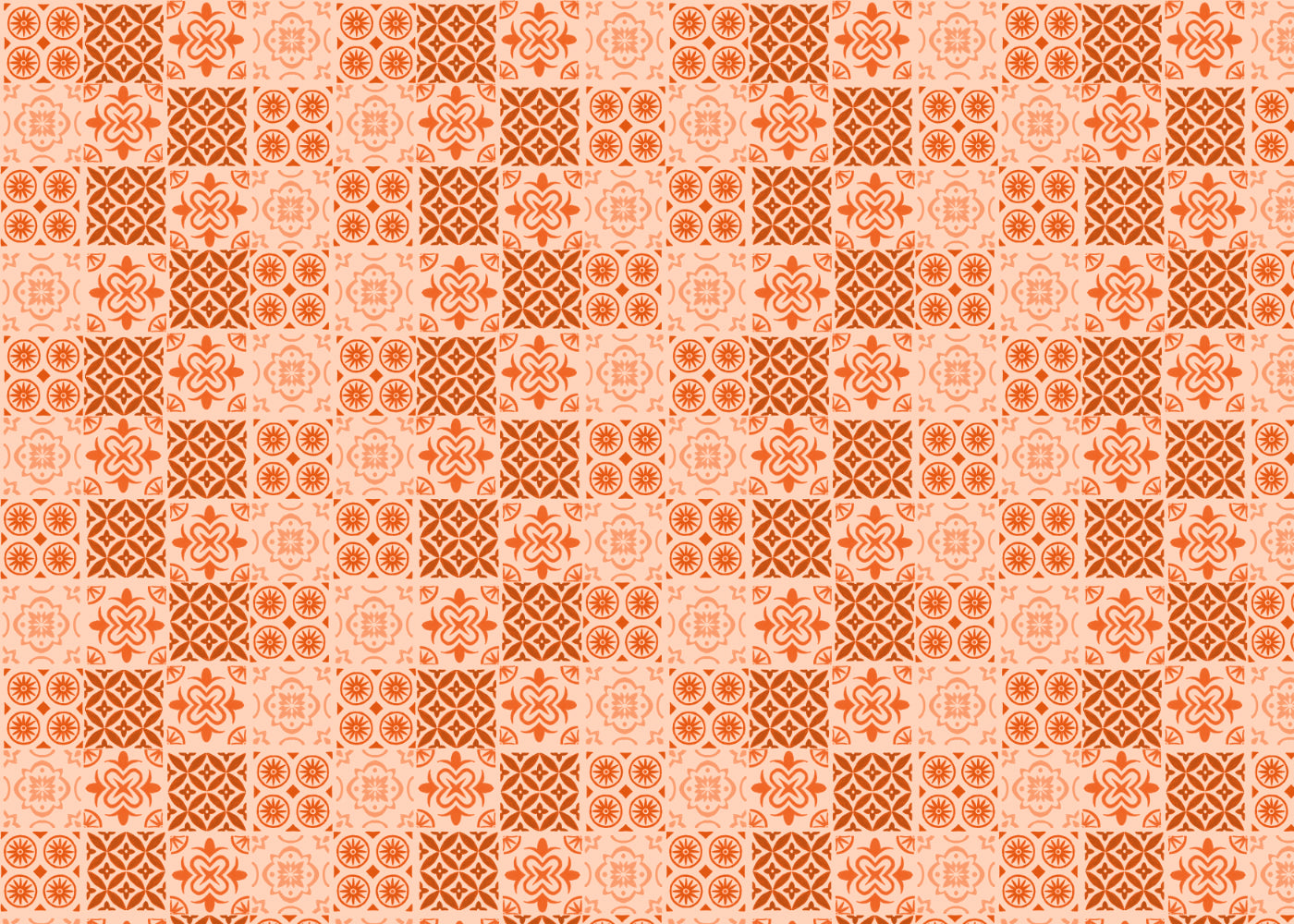 Patchwork Elegance Tiles - Orange - Sample