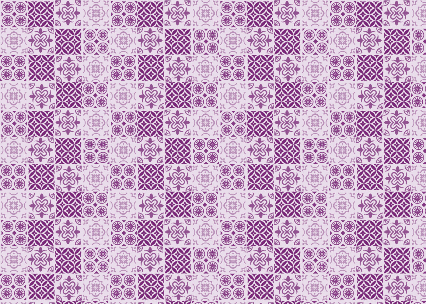 Patchwork Elegance Tiles - Purple - Sample