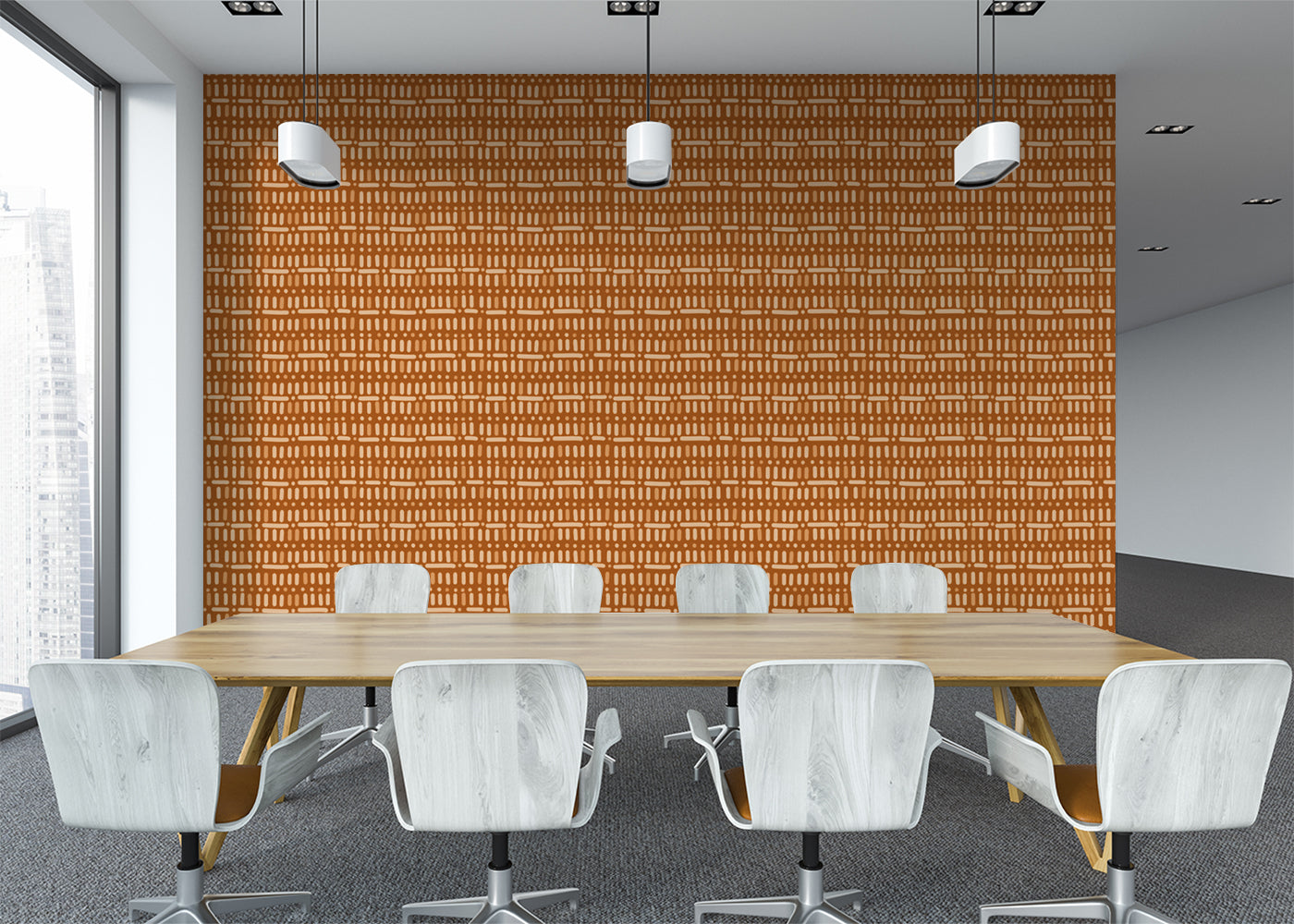 Baroque Dots and Stripes - Orange