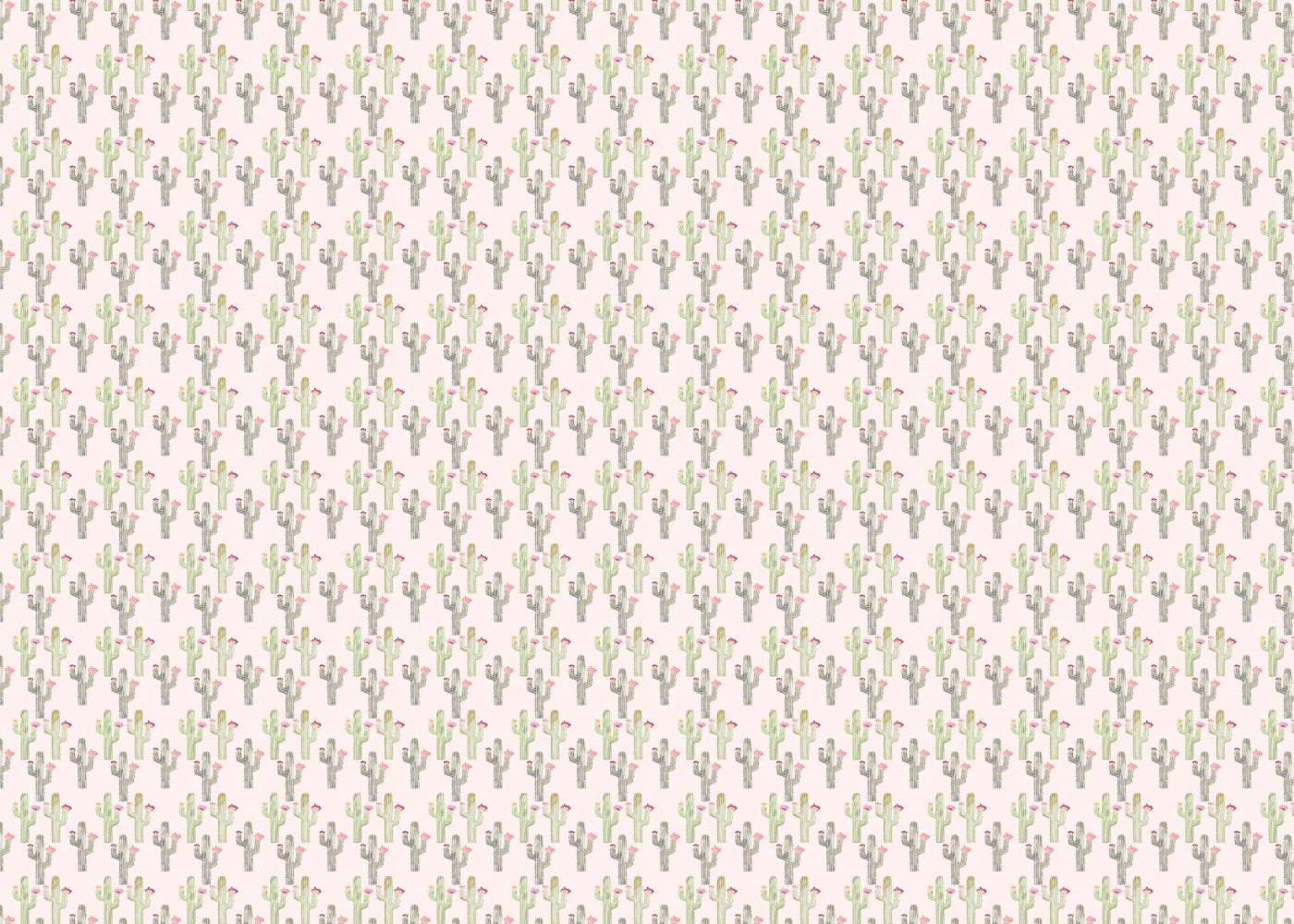 Desert Cacti Blossoms - Dusty Green - Sample