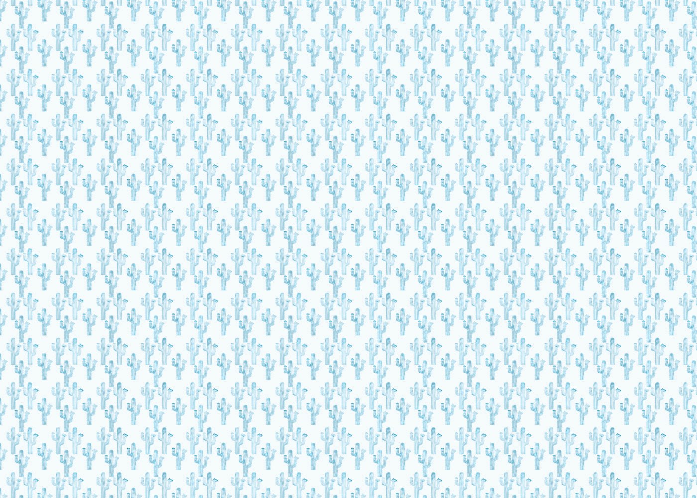 Desert Cacti Blossoms - Blue - Sample