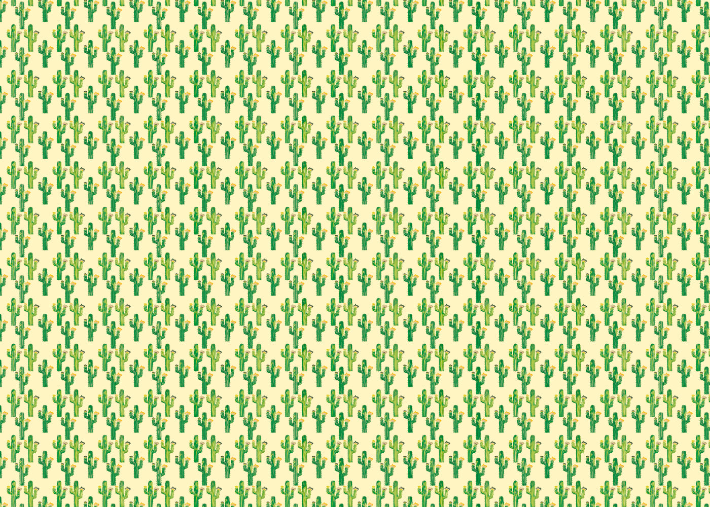 Desert Cacti Blossoms - Yellow Green - Sample