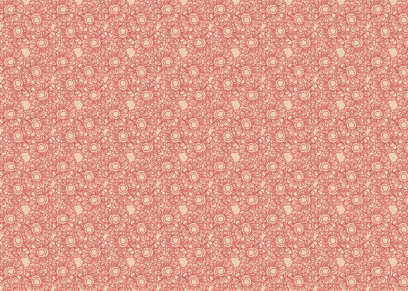 Floral Whirls - Red - Sample