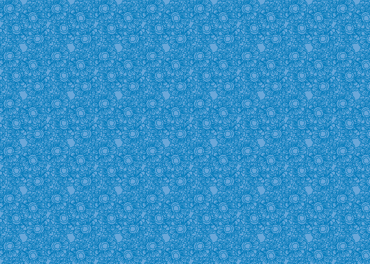 Floral Whirls - Blue - Sample