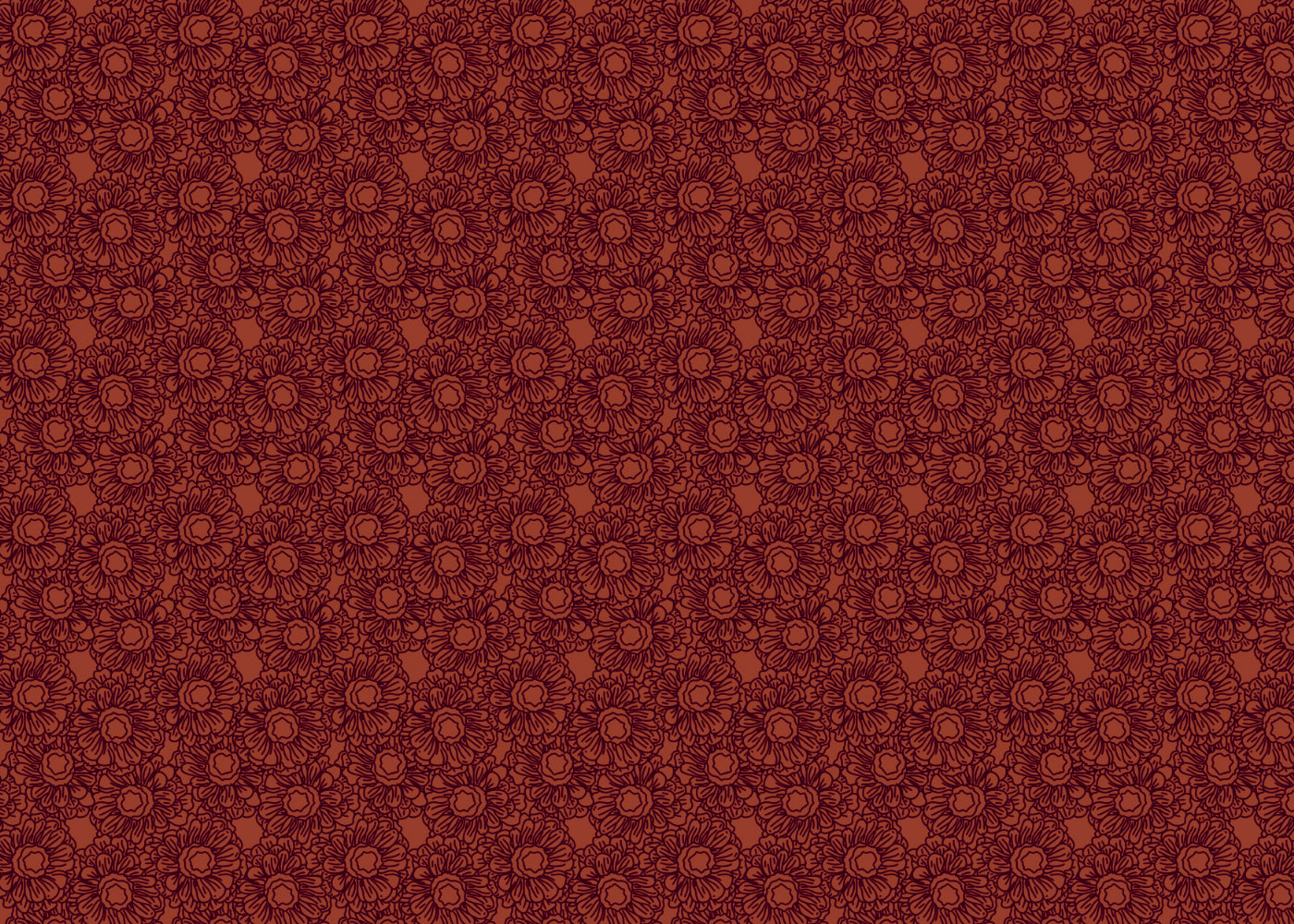 Floral Whirls - Dark Red - Sample